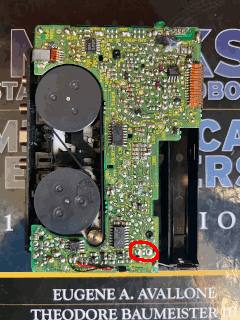 Photo of the circuit board in a Sony Walkman WM-F2085