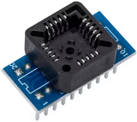 Photo of PLCC-20 to DIP-20 adapter